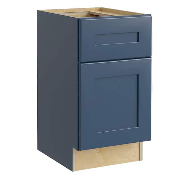 Home Decorators Collection Newport 18 in. W x 21 in. D x 28.5 in. H Assembled Plywood Desk Drawer Base Bath Cabinet in Mythic Blue with Soft Close