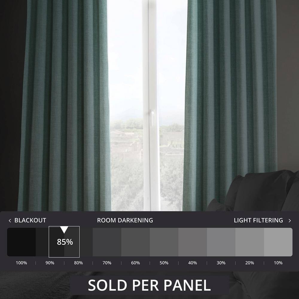 Sea Thistle Faux Linen Room Darkening Curtain Panel 50W x 96L