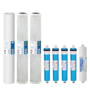 Ultimate Complete Replacement Filters for 360 GPD Premium Commercial Grade Reverse Osmosis System Complete with Membrane