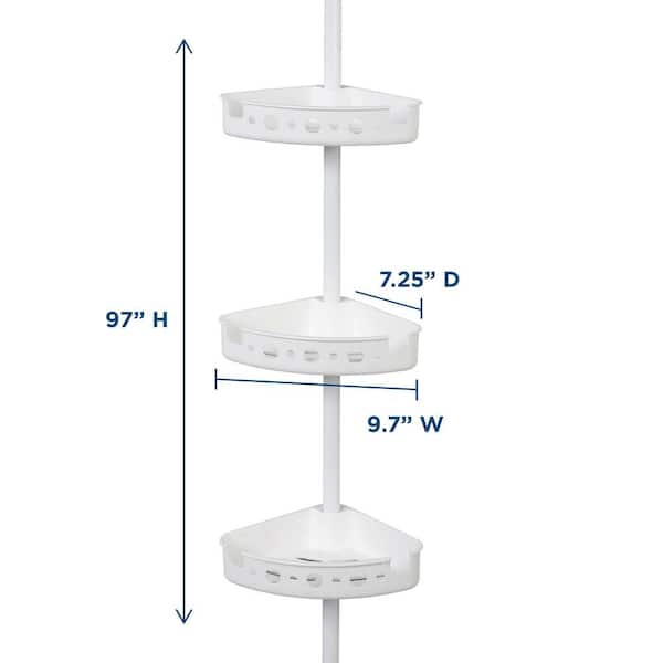 Buy 3Tier Tension Corner Pole Shower Caddy in White Online at Lowest