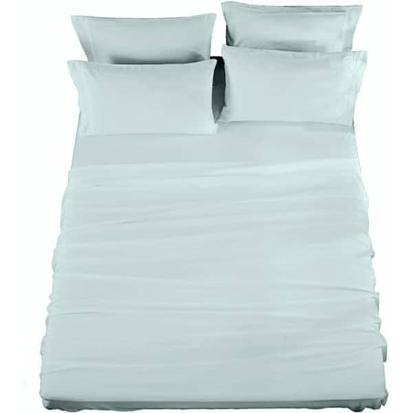 Unbranded 6-Piece Microfiber Queen Sheet Set Pale Blue