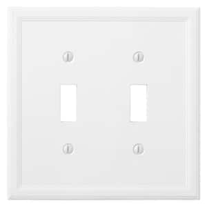 2-Gang Bright White Insulated Toggle Stone Wall Plate (1-Pack)
