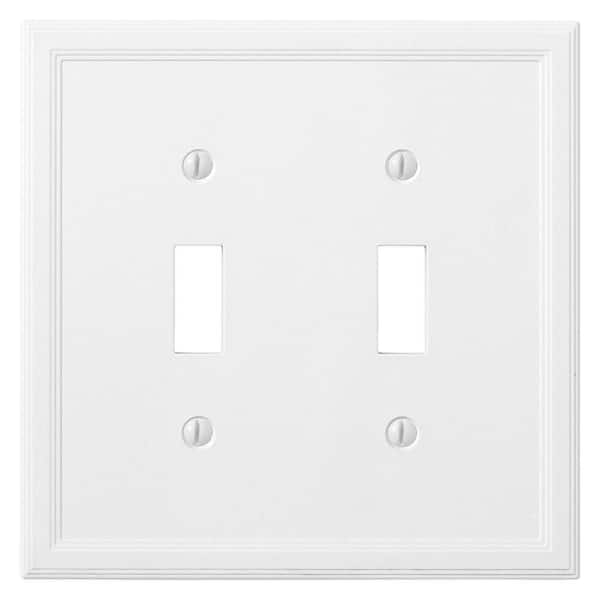 Hampton Bay 2-Gang Bright White Insulated Toggle Stone Wall Plate (1-Pack)