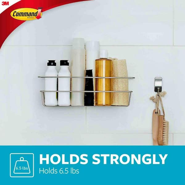 Command Satin Nickel Shower Caddy (1-Shower Caddy) (4-Adhesive