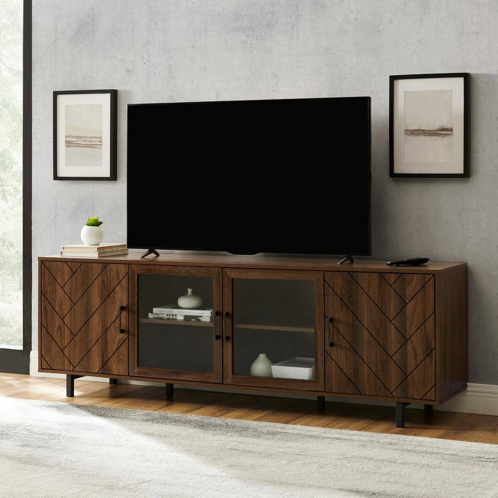 Walker Edison Furniture Company 70 in. Dark Walnut Wood and Walker Edison Furniture Company 70 in. Dark Walnut Wood and
