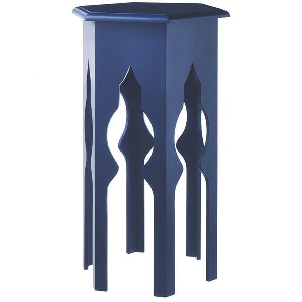 Filament Design Sundry Tall Wood Side Table in Navy