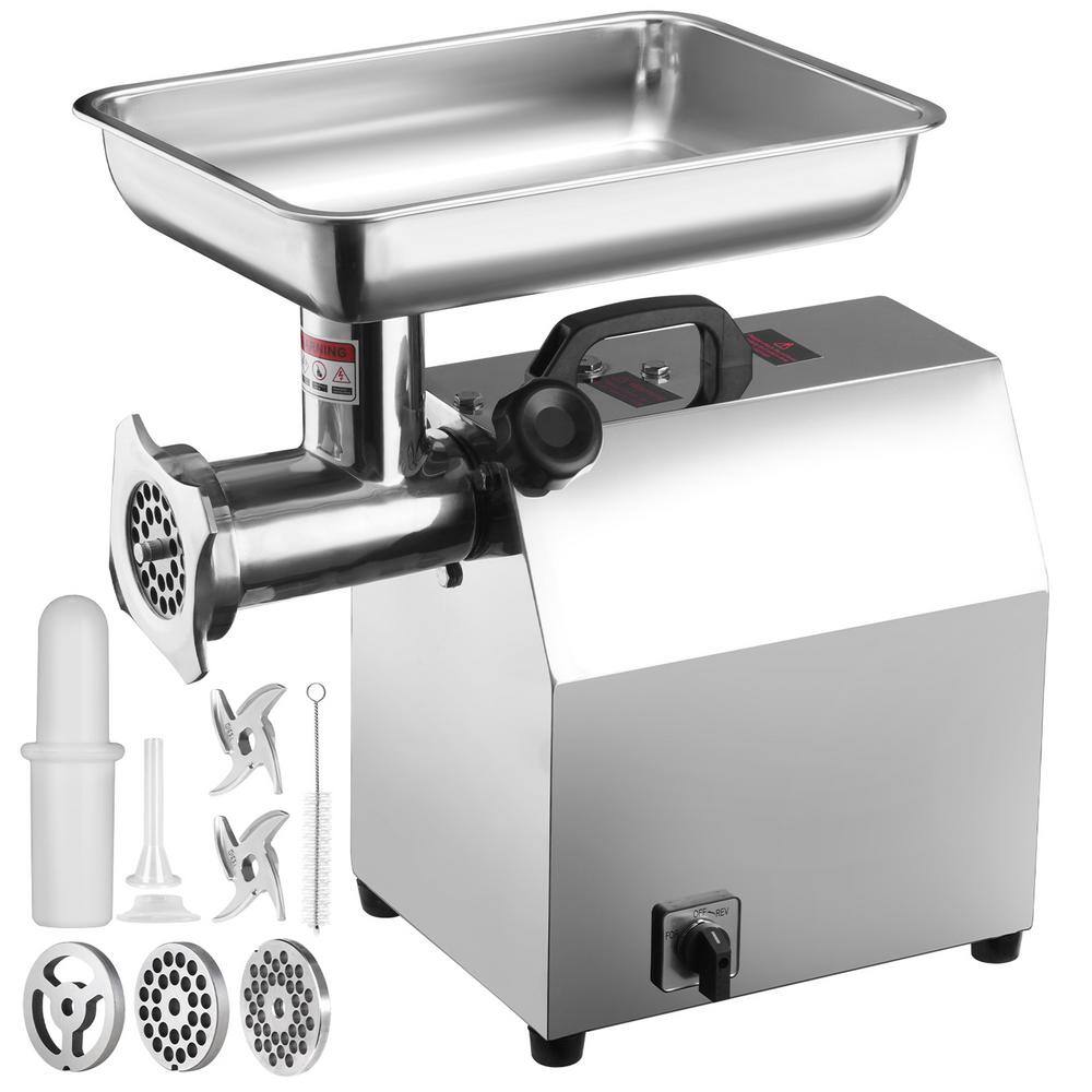 Electric Meat Grinder, 794 lb. /H, 1100W (4600W MAX) Industrial Meat Mincer in Silver with 2 Blades, 3 Grinding Plates