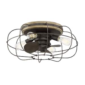 Jaxon 22 in. Indoor/Outdoor Charred Iron Ceiling Fan with Dimmable LED Lights and Remote Control