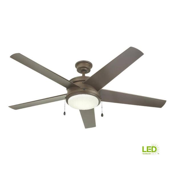 Portwood 60 in LED Indoor/Outdoor Brushed Nickel Ceiling Fan by Home Decorators 