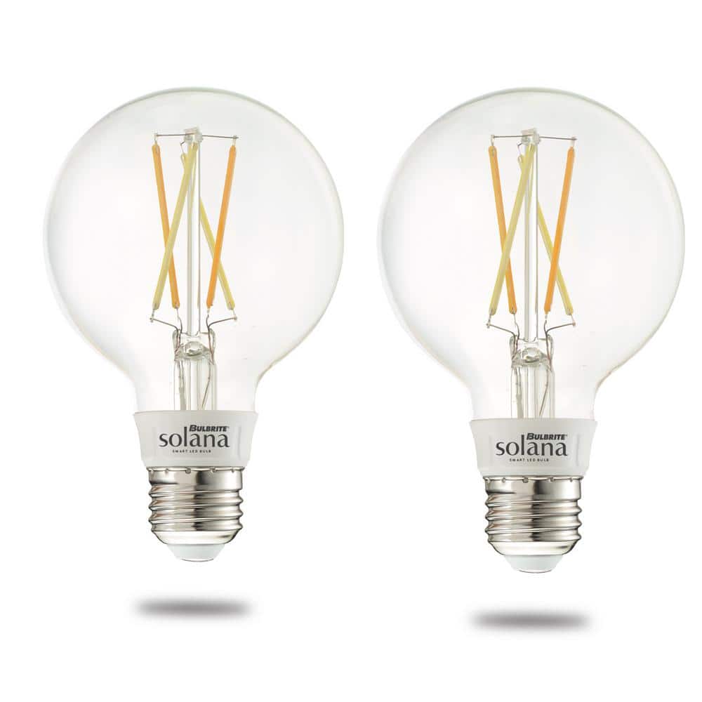 Solana 60-Watt Equivalent G25 LED Smart WIFI Connected LED Light Bulb, Clea