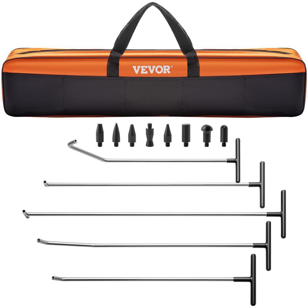 VEVOR Rods Dent Removal Kit 13 Pcs Paintless Dent Repair Tool 5 Pcs Stainless Steel Dent Rods 8 Pcs Tapper Heads