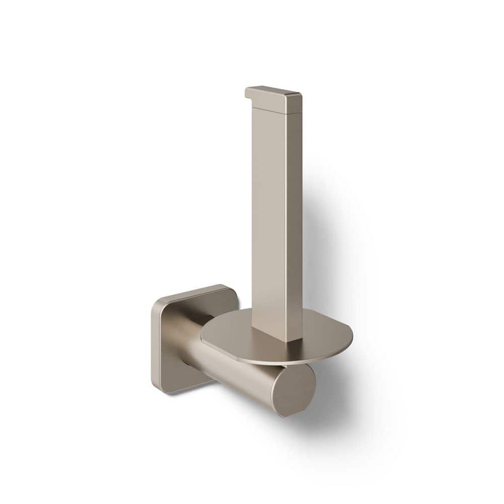 Parallel Vertical Toilet Paper Holder in Vibrant Brushed Nickel