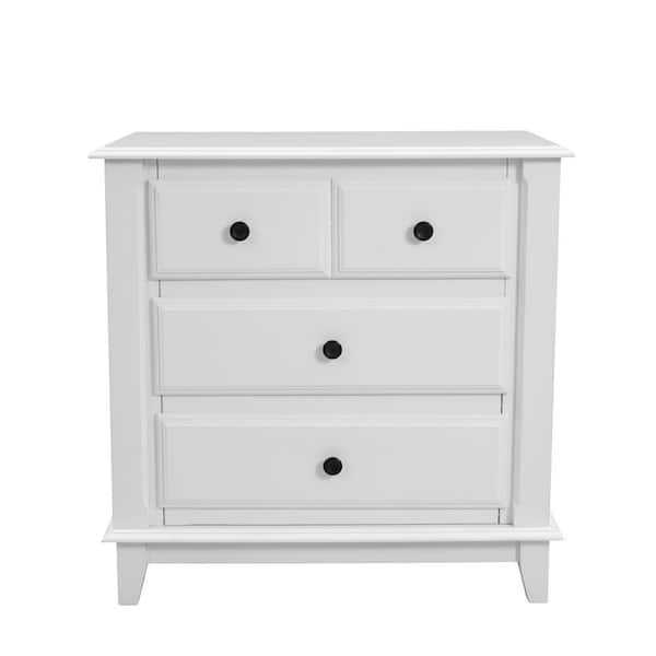 Unbranded 3 Drawers White Modern Bedroom Nightstand 27.9 in. H x 27.9 in. W x 15.9 in. D