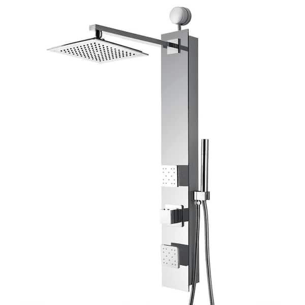 AKDY 35 in. 2-Jet Easy Connect Shower Panel System in Mirror 