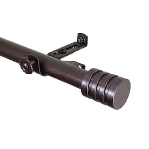 120 in. - 170 in. Cocoa Telescoping Single Curtain Rod Kit with Lee Finial