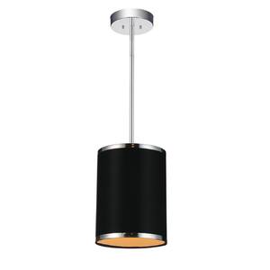 chrome and black pendant light