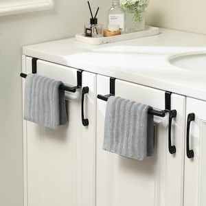 2-Piece Over The Door Towel Rack Over Cabinet Towel Holder for Kitchen and Bathroom in Matte Black