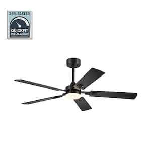 52 in. Indoor Black 3-Colors LED Ceiling Fan with Dual-Finish Blades (Black and Wanult) and Light Kit and Remote control