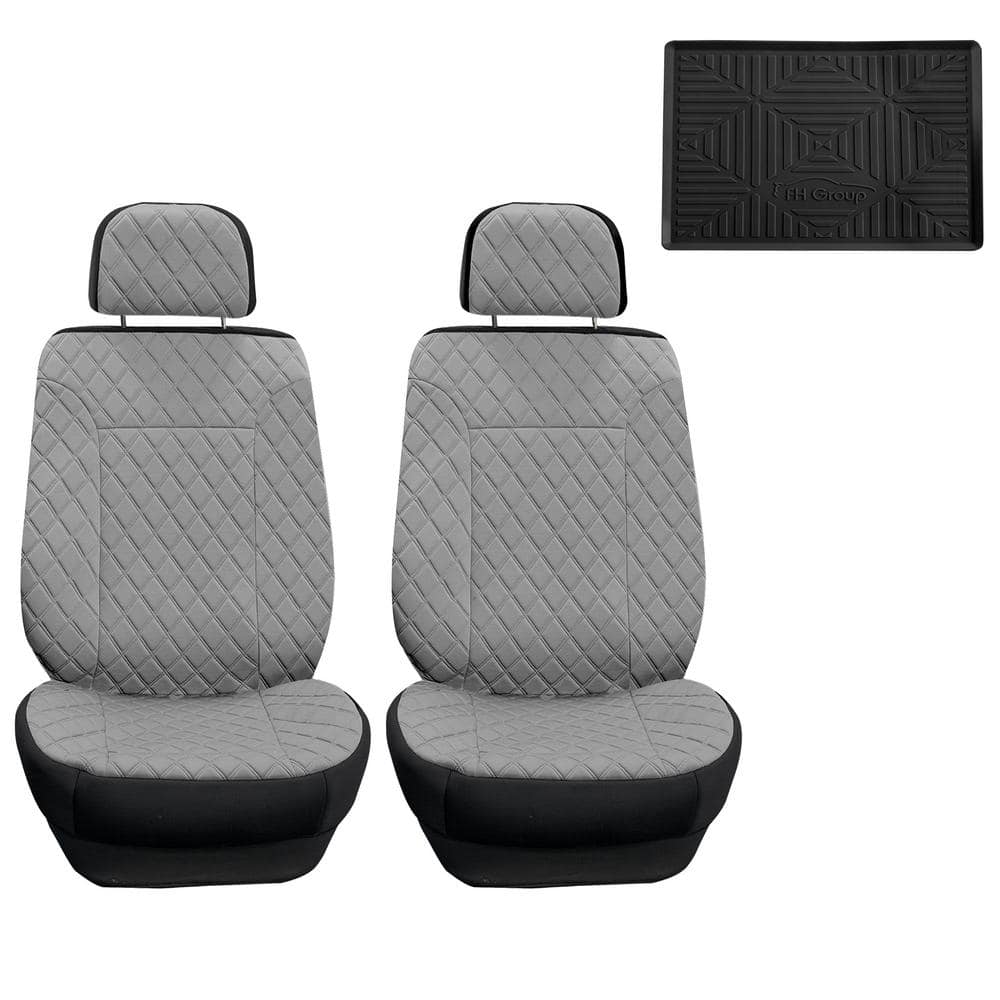 Luxury Black Leatherette Car Seat Bottom Covers for Front Seats, 2-pack  Nonslip Padded Car Seat Cushions With Storage Pockets for Cars 