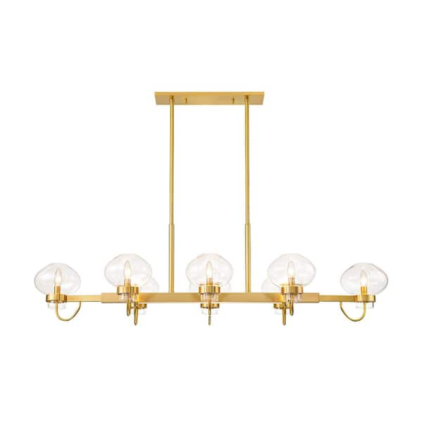 RRTYO Noventa 30-Watt Integrated LED Brass Crystal Chandelier 16PLLEDCTGDV1  - The Home Depot