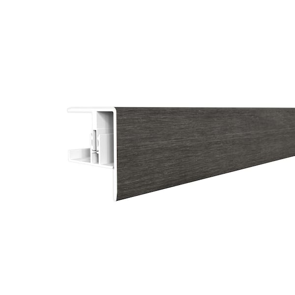 Alusions 2.31 in. x 2 in. x 8 ft. Argentinian Silver Gray Composite Aluminum F Trim Kit for 1 in. Board