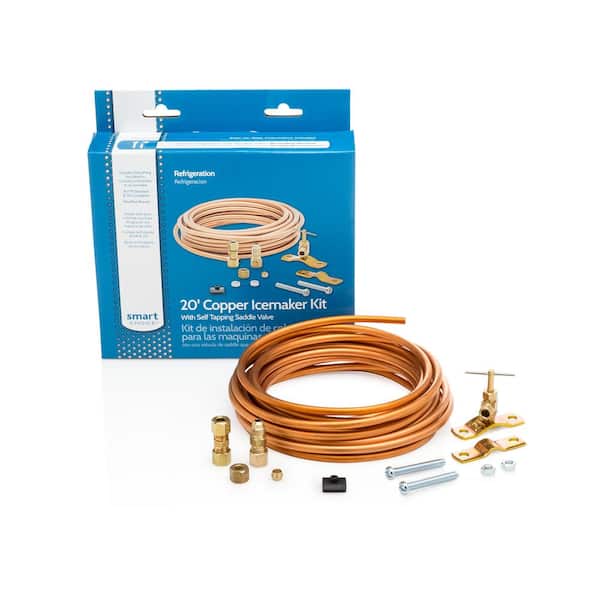 Smart Choice 20 ft. Copper Ice Maker Kit with Self Tapping Saddle Valve