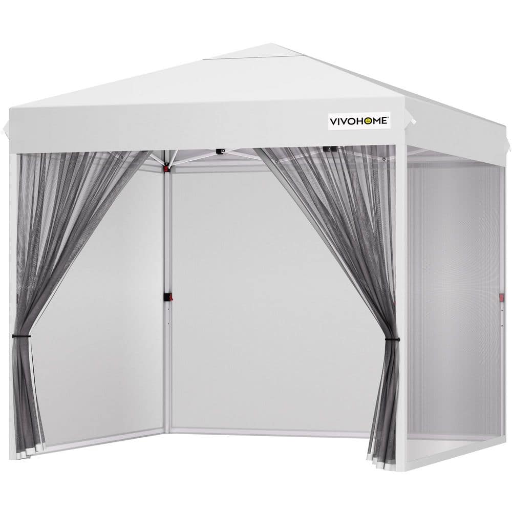 10 ft. x 10 ft. Steel Outdoor White Easy Pop-Up Canopy with Mosquito Netting and Roller Bag price history on PriceWatchPro