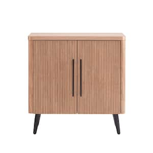 Jodie Maple 32 in. H Mid-Century Modern Accent Cabinet with 2 Shelves