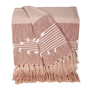Add Warmth with the Grey Rust Cotton Slub Throw from Parkland Collection
