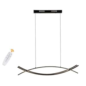 OUKANING 19.68 in. 8-Light Black Modern Linear Integrated LED 