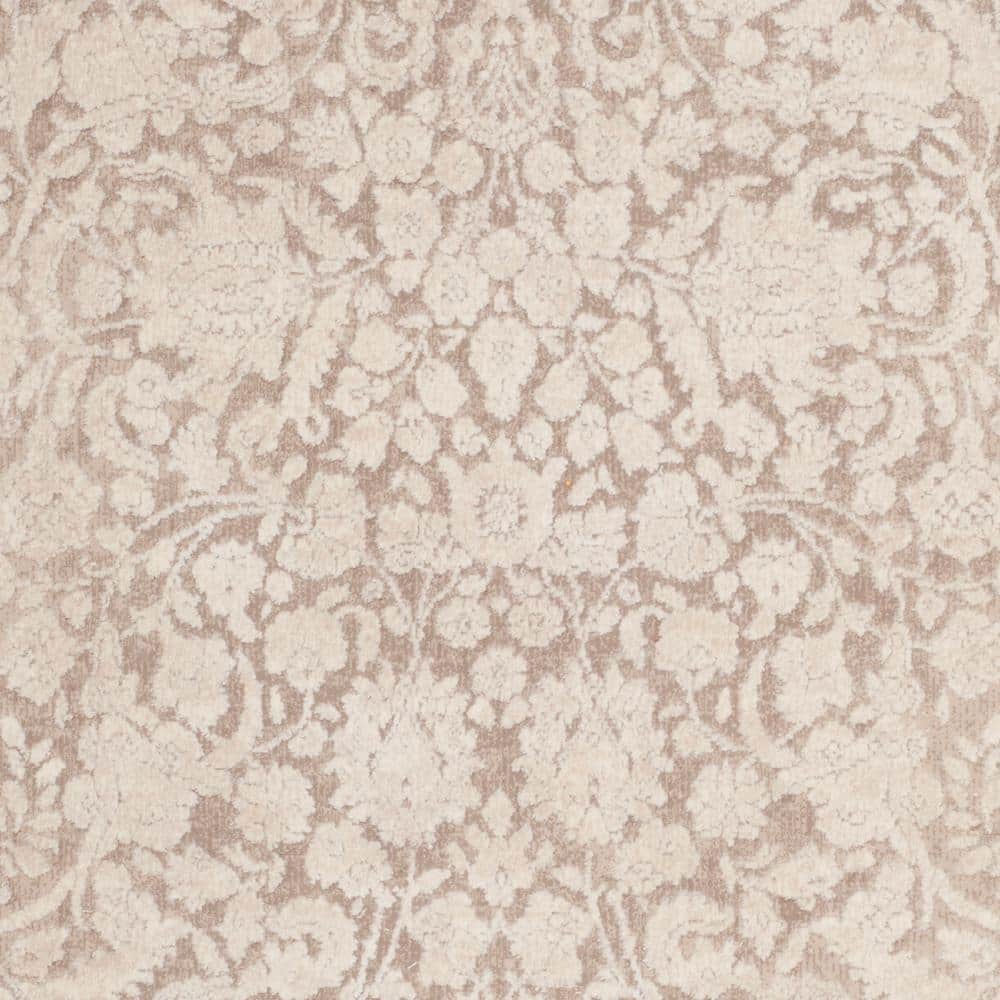 Beige Cream Cotton Synthetic 5'1" x 7'6" Area Rug