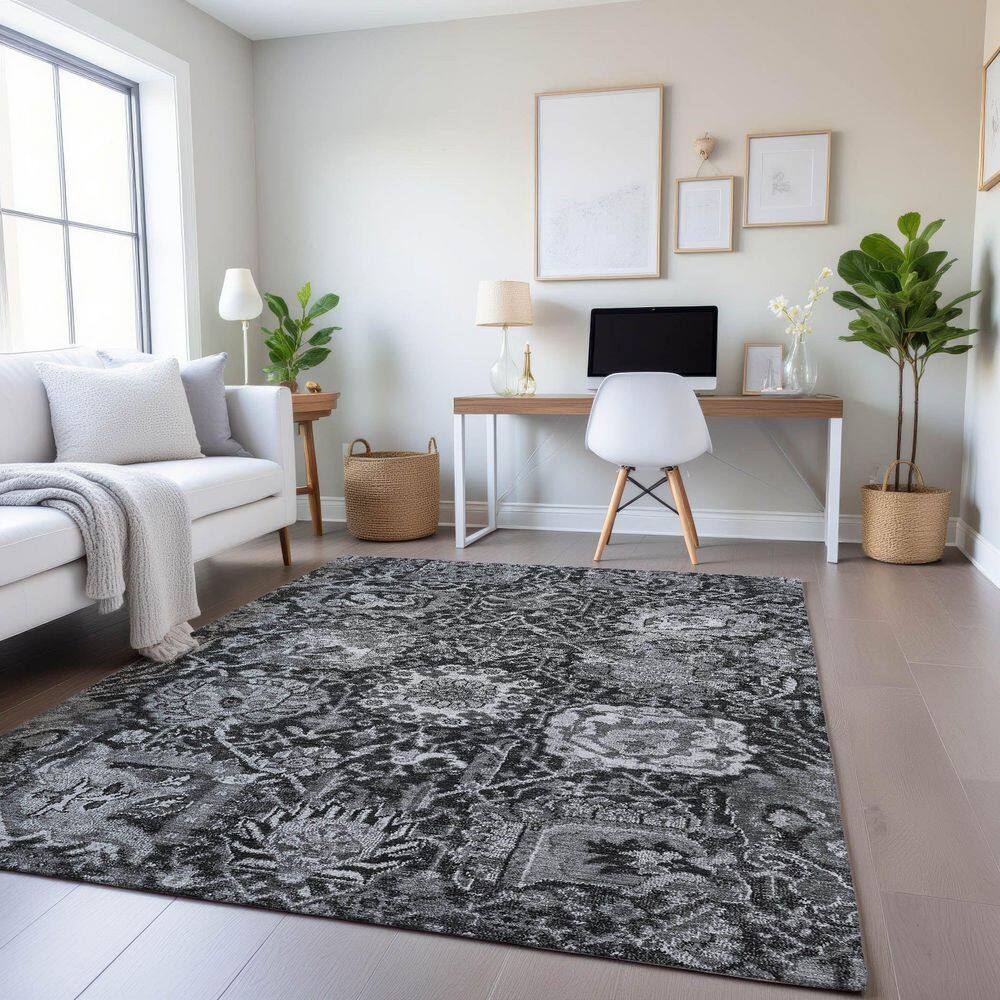 Mayfield Premium Machine Washable Abstract AMF1320 Gray 9 ft. x 12 ft. Area Rug price history on PriceWatchPro