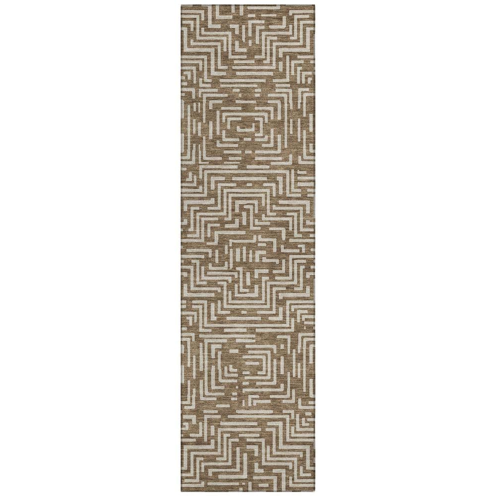 Chantille Machine Washable Indoor/Outdoor Abstract ACN2664 Brown 2 ft. x 7 ft. Runner Rug price history on PriceWatchPro