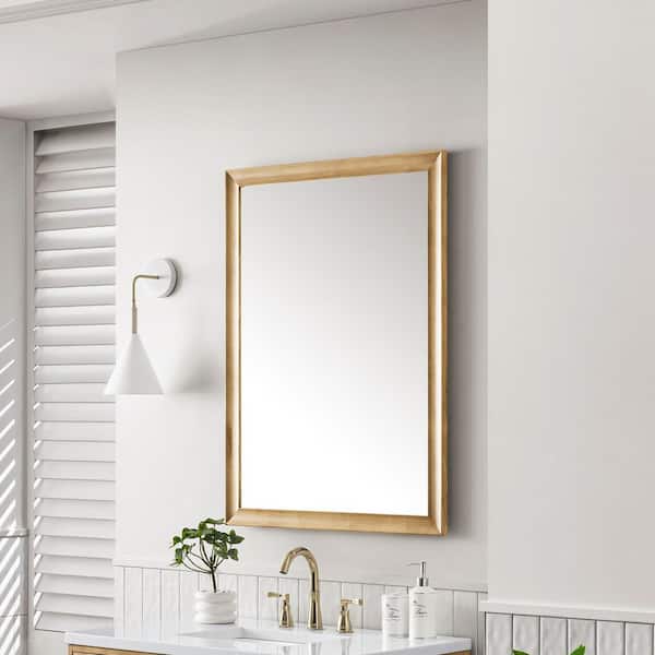 Glenbrooke 30 in. W x 40 in. H Rectangular Framed Wall Mount Bathroom Vanity Mirror in Light Natural Oak