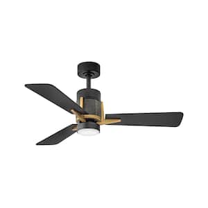 Atticus 42.0 in. Indoor/Outdoor Integrated LED Matte Black Ceiling Fan with Remote Control