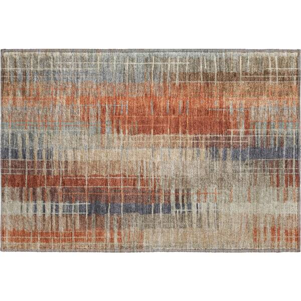 Mayfield Premium Machine Washable Abstract AMF2261 Khaki 2 ft. x 3 ft. Accent Rug