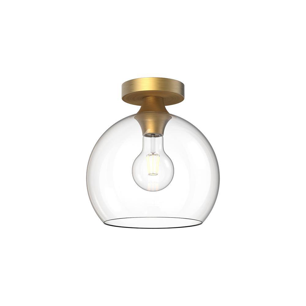 Castilla Aged Gold Globe Glass Flush Mount Light
