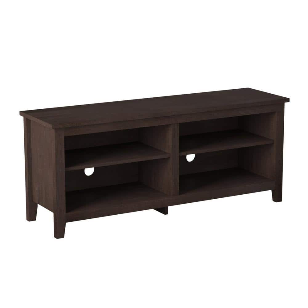 Espresso 58'' Freestanding MDF TV Stand with Adjustable Shelves