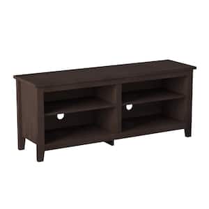Columbus 58 in. Espresso MDF TV Stand 60 in. with Adjustable Shelves