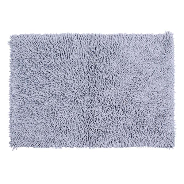 HOME WEAVERS INC Shaggy Lux Bath Rug 100% Cotton Bath Rugs Set, 24x36 Rectangle, Gray