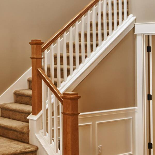 Stair Parts 6010 12 ft. Unfinished Red Oak Plowed Handrail with Fillet