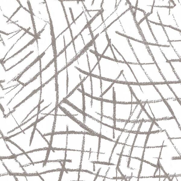 Light Gray Line Vinyl Peel and Stick Wallpaper Roll, Removable