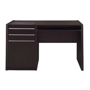 48 in. Rectangular Brown 2 Drawer Computer Desk with Keyboard Tray