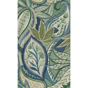 Blue Paisley All Over Tropical Non-Woven Paper Non-Pasted the Wall Double Roll Wallpaper