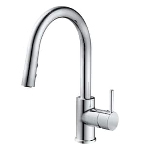 High Arc Single Handle Pull Down Sprayer Kitchen Faucet, Stainless Steel for 1 or 3 Hole, Supply Lines Included