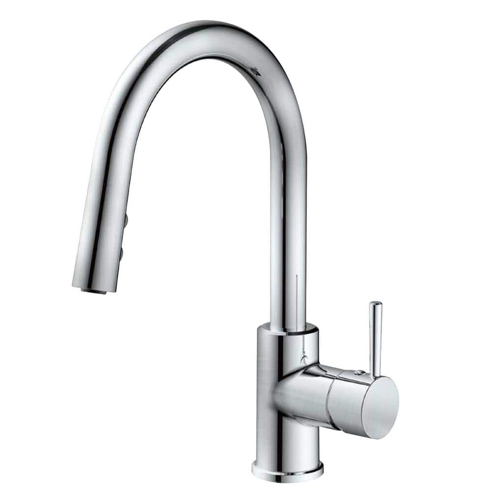 Stainless Steel High Arc Kitchen Faucet with Pull Down Sprayer