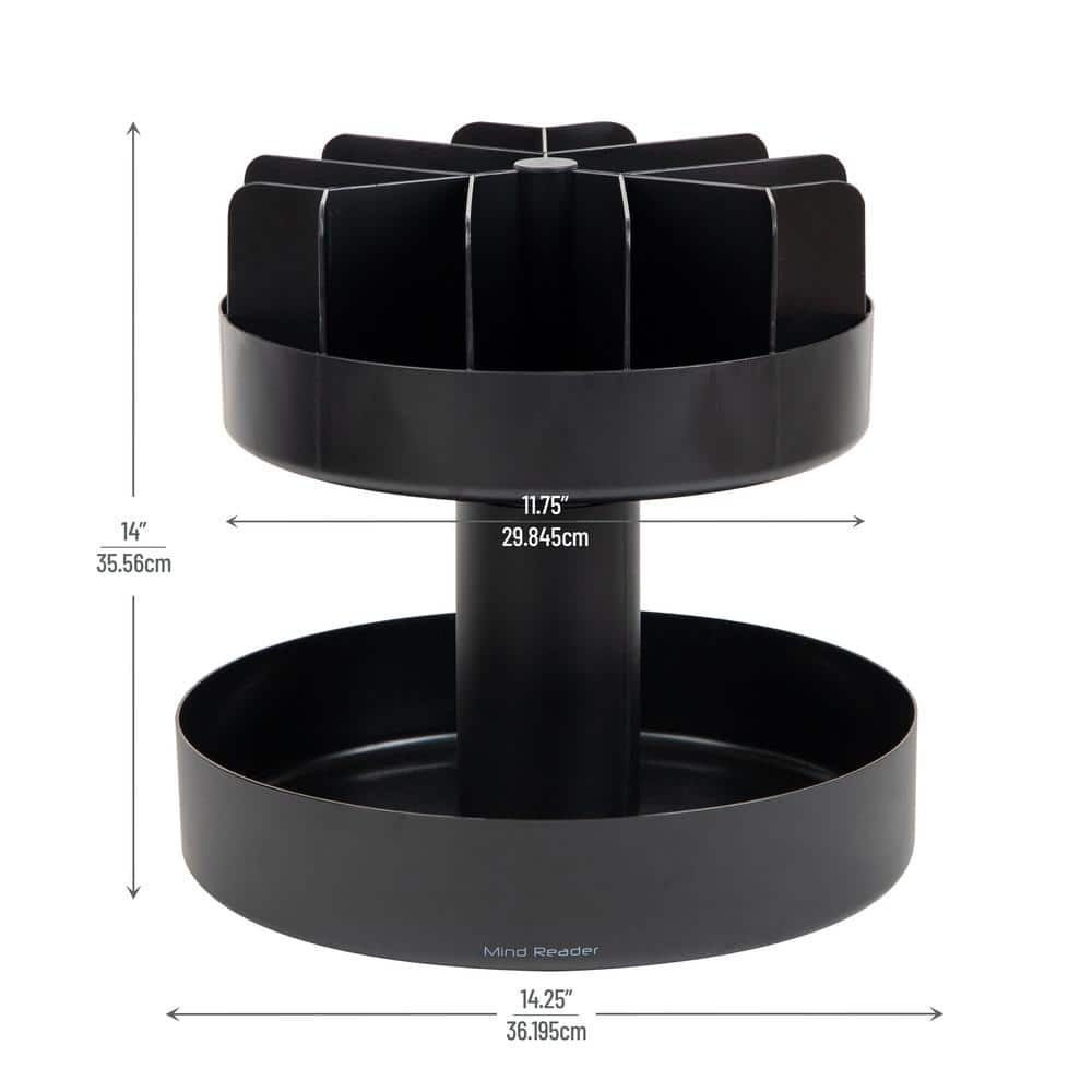 360-Degree Black Plastic 2-Tier Granola Bar Storage Station