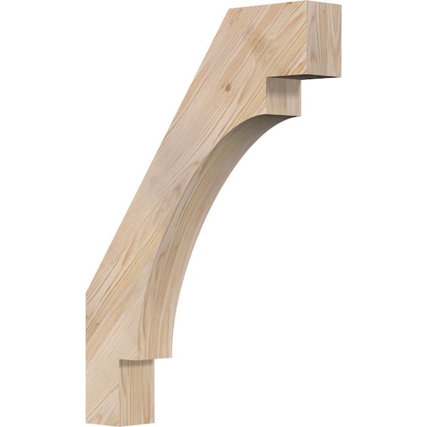 Ekena Millwork 3 1/2"W x 20"D x 28"H Merced Smooth Knee Brace, Douglas Fir