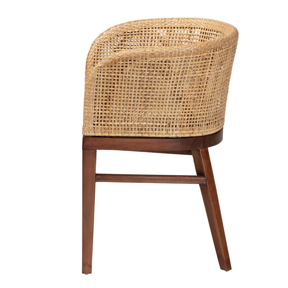 Papua Low Brown Rattan and Cane Arm Chair
