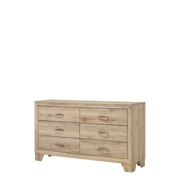 Miquell 6-Drawer Natural Dresser 33 in. x 59 in. x 16 in.